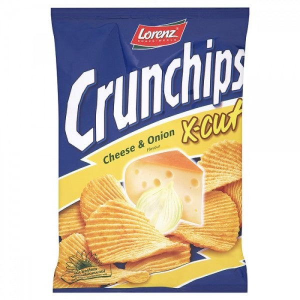 CRUNCHIPS X-CUT CHEESE ONION LORENZ 85G *24