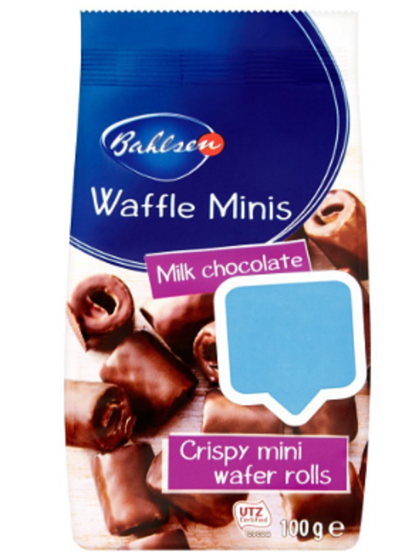 WAFFLE MINIS MILK CHOCOLATE BAHLSEN 100G *12
