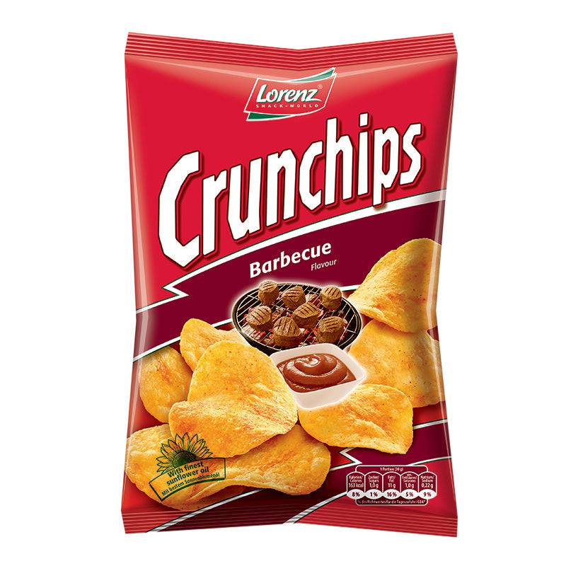 CRUNCHIPS CHIPS BARBECUE LORENZ 100G *25