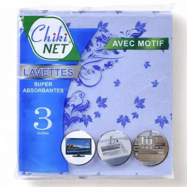 CHIKINET printed colour cleaning cloths x3 - 60 units