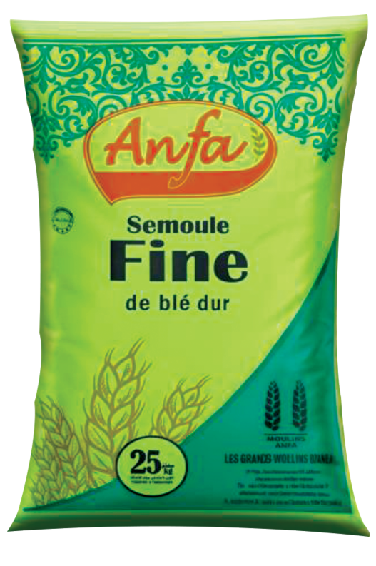 Farine semoule fine de blé dur en polypropylène Anfa 25KG