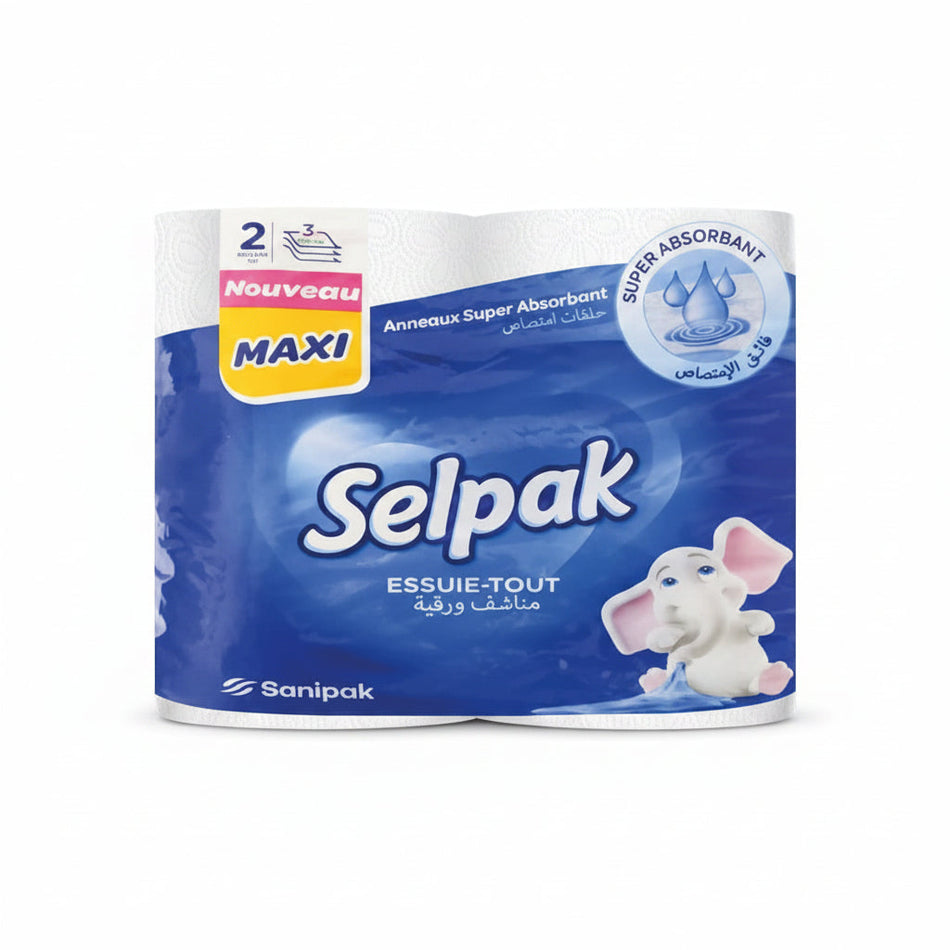 2 Essui Tout Super Absorbants Selpak MAXI