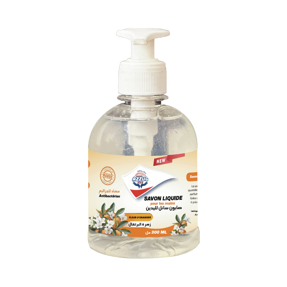 Savon mains liquide parfumé fleur d'oranger 300 ML AZZUL - 24 unités