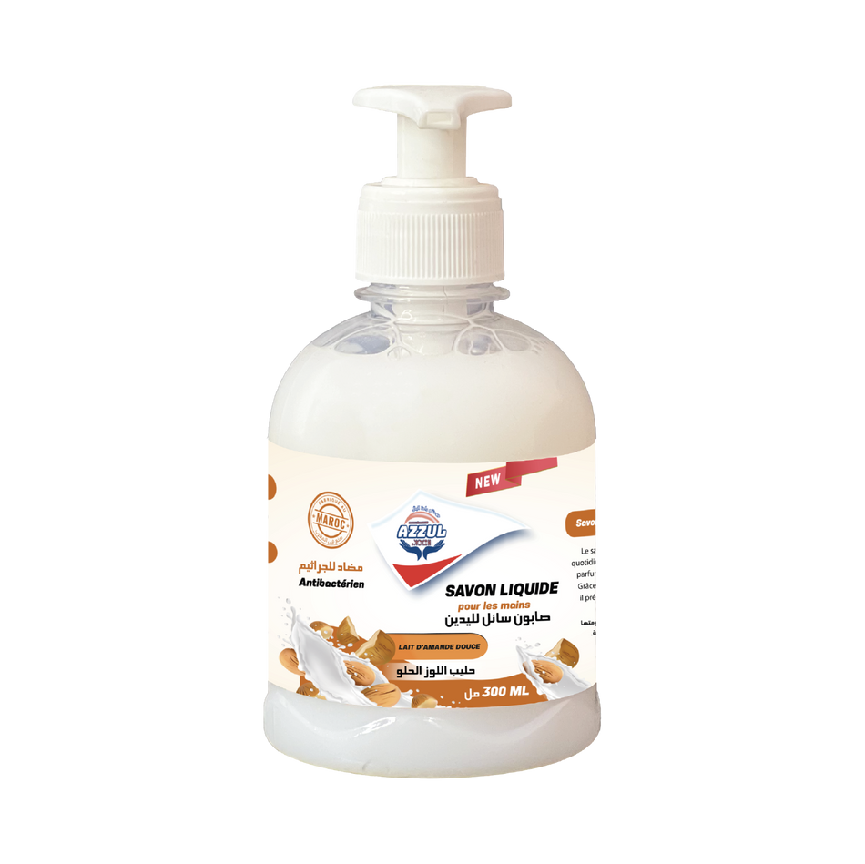 Savon mains liquide au lait d'amande douce 300 ML AZZUL - 24 unités