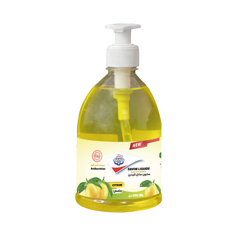 Savon mains liquide parfumé citron 500 ML AZZUL - 12 unités