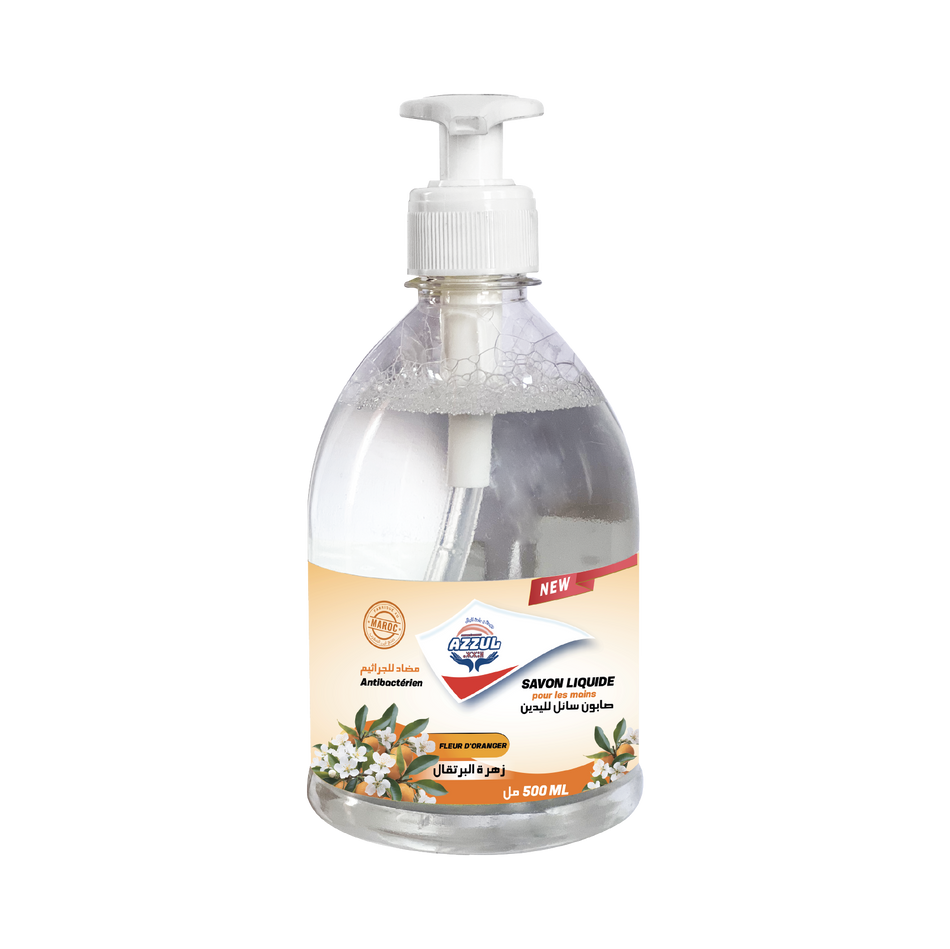 Savon mains liquide parfumé fleur d'oranger 500 ML AZZUL - 12 unités