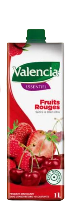 Jus essentiel fruit rouge Valencia 1L - 12 unités