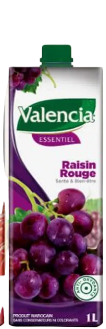Jus essentiel raisin rouge Valencia 1L - 12 unités