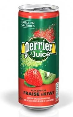 Eau Minérale Naturelle Gazéifiée Aromatisée Aux Fraise et Kiwi Perrier 25 CL*10