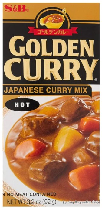GOLDEN CURRY SAUCE HOT 92G S&B *12
