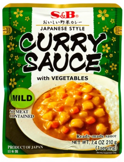 CURRY SAUCE WITH VEGETABLES MILD S&B 205 ML *6