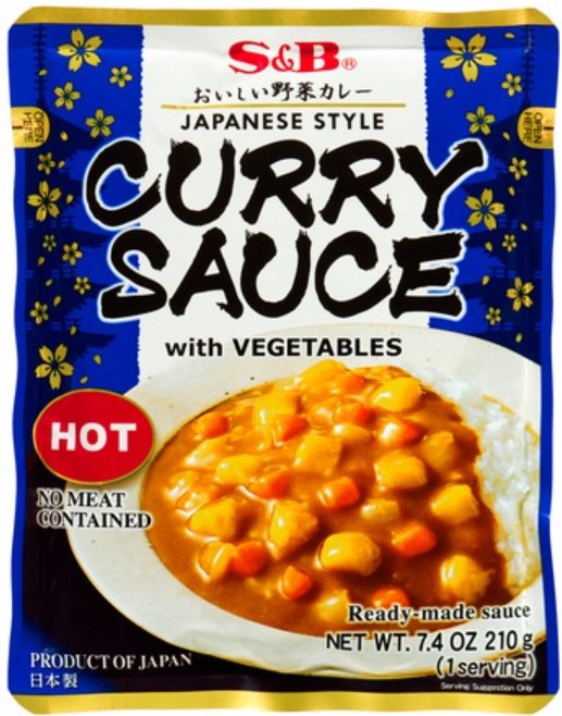 CURRY SAUCE WITH VEGETABLES HOT S&B 205 ML *6