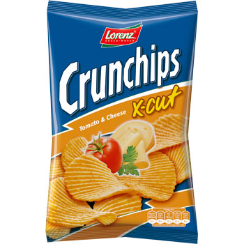 CRUNCHIPS X-CUT TOMATE FROMAGE  LORENZ 85G *24