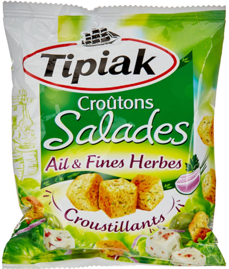 CROÛTONS SALADE AIL FINES HERBES 50G TIPIAK *16