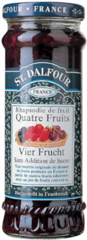 SAINT DALFOUR QUATRE FRUITS SANS SUCRE MINI POT 28 G *48