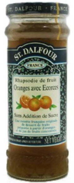 SAINT DALFOUR ORANGES ECORCES SANS SUCRE 284 G *24
