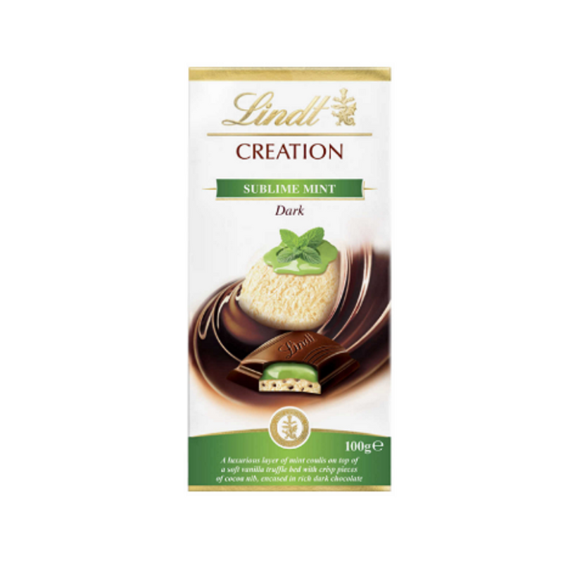 LINDT CREATION SUBLIME MINT NOIR 100G*15