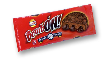 BombON! 3 Cakes Fourrés Et Enrobés Au Chocolat Codan 170 Gr *13