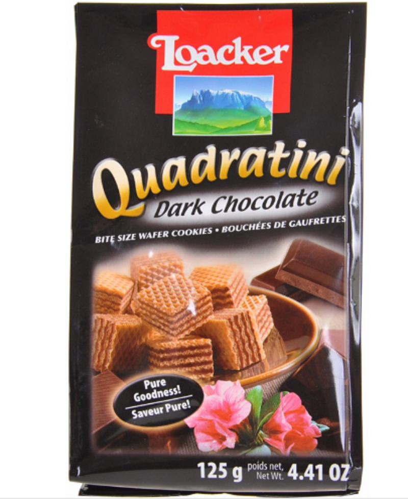 QUADRATINI CHOCOLAT NOIR LOACKER 125 G *12