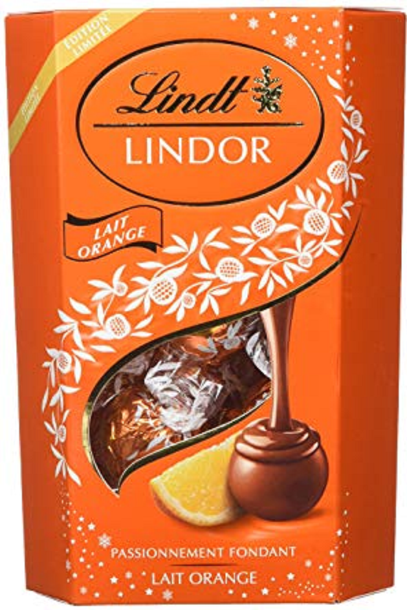 LINDOR CORNET MILK ORANGE 200G*8