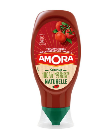KETCHUP 100% NATUREL AMORA 469G  *12