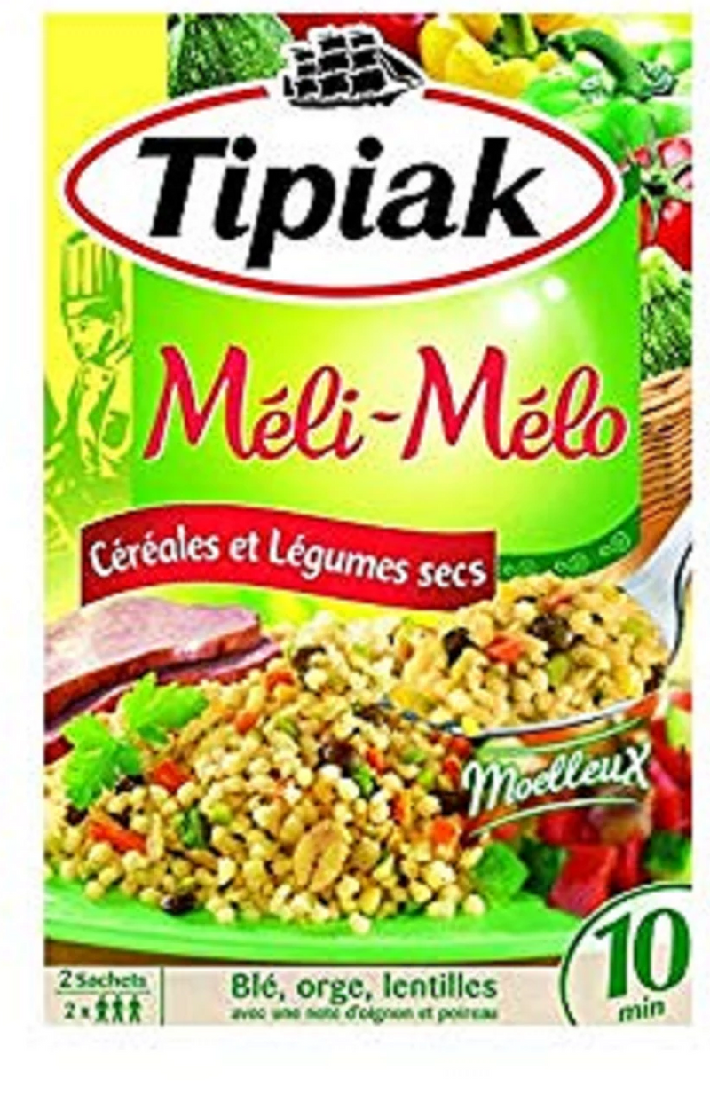 MÉLI-MÉLO CÉRÉALES ET LÉGUMES SECS 2 SACHETS X 165G TIPIAK *12