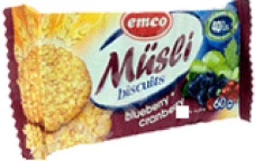 BISCUIT MUSLI MYRTILLE 60GEMCO * 24