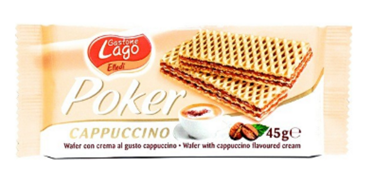 GAUFRETTES POKER CAPPUCCINO 45 G*12