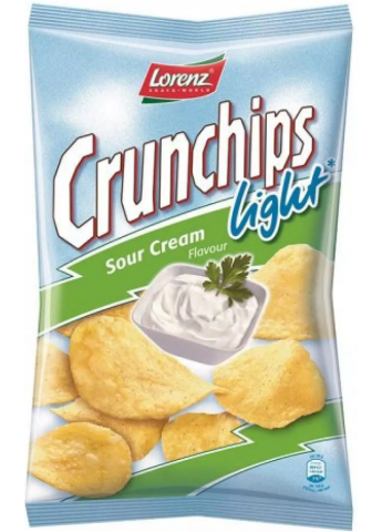 CRUNCHIPS CHIPS LIGHT CREME FRAICHE LORENZ 90G *25